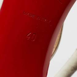 Pre Owned Christian Louboutin White Mesh and Leather Martha Lattice Sandals Size 40