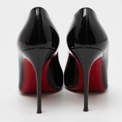 Pre Owned Christian Louboutin Black Patent Leather So Kate Pumps Size 38