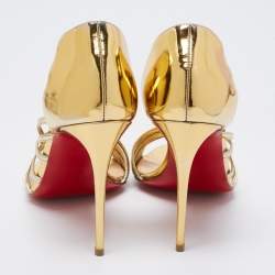 Christian Louboutin Metallic Gold Leather Norina Sandals Size 37