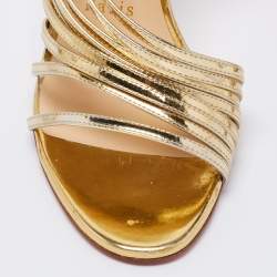 Christian Louboutin Metallic Gold Leather Norina Sandals Size 37