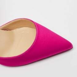 Pre Owned Christian Louboutin Pink Satin Ankle Wrap Pumps Size 37.5