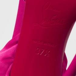 Pre Owned Christian Louboutin Pink Satin Ankle Wrap Pumps Size 37.5