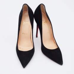 Pre Owned Christian Louboutin Black Suede So Kate Pumps Size 37