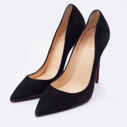 Pre Owned Christian Louboutin Black Suede So Kate Pumps Size 37