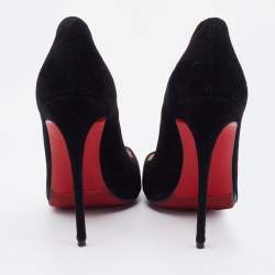 Pre Owned Christian Louboutin Black Suede So Kate Pumps Size 37