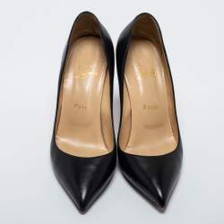 Pre Owned Christian Louboutin Black Leather Pigalle Pumps Size 39