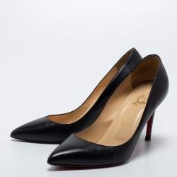 Pre Owned Christian Louboutin Black Leather Pigalle Pumps Size 39