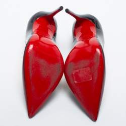 Pre Owned Christian Louboutin Two Tone Patent Leather Kate Pumps Size 35.5
