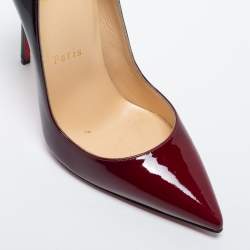 Pre Owned Christian Louboutin Two Tone Patent Leather Kate Pumps Size 35.5