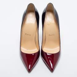 Pre Owned Christian Louboutin Two Tone Patent Leather Kate Pumps Size 35.5