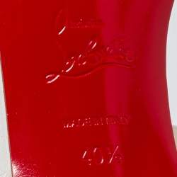 Pre Owned Christian Louboutin White Leather Lock Me Slides Size 40.5