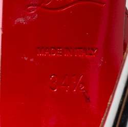 Pre Owned Christian Louboutin Multicolor Patent Leather Explotek Zigzag Pumps Size 34.5