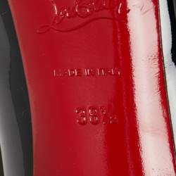 مملوكة مسبقًا Christian Louboutin Black Patent Leather New Simple Platform Pumps Size 38.5
