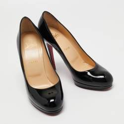 مملوكة مسبقًا Christian Louboutin Black Patent Leather New Simple Platform Pumps Size 38.5