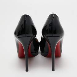 مملوكة مسبقًا Christian Louboutin Black Patent Leather New Simple Platform Pumps Size 38.5