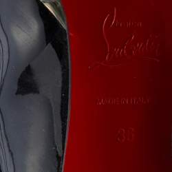 Pre Owned Christian Louboutin Black Patent Leather Pointed Toe Pumps Size 36