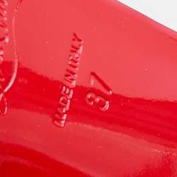 Christian Louboutin Transparent/Silver PVC and Patent Leather Barbaclara Ankle Strap Sandals Size 37