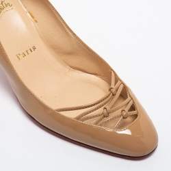 Christian Louboutin Beige Patent Leather Pumps Size 36