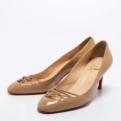 Christian Louboutin Beige Patent Leather Pumps Size 36