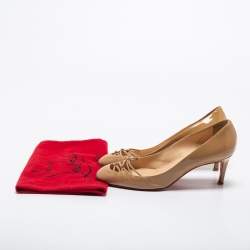 Christian Louboutin Beige Patent Leather Pumps Size 36