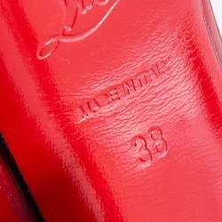 Pre Owned Christian Louboutin Red Eel Leather Lady Peep Toe Platform Pumps Size 38