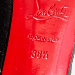 Pre Owned Christian Louboutin Black Leather No Prive Slingback Pumps Size 38.5