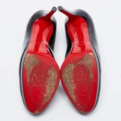 Pre Owned Christian Louboutin Black Patent Leather Bianca Pumps Size 37.5