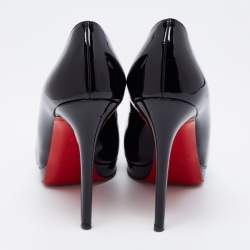 Pre Owned Christian Louboutin Black Patent Leather Bianca Pumps Size 37.5