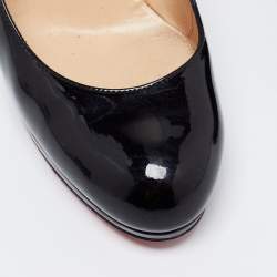 Pre Owned Christian Louboutin Black Patent Leather Bianca Pumps Size 37.5