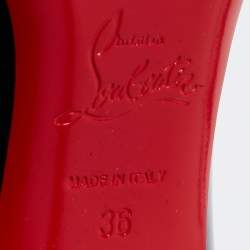 Pre Owned Christian Louboutin Black Patent Leather Chick Up Peep Toe Pumps Size 36