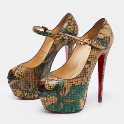 Christian Louboutin Multicolor Python Leather Lady Highness Pumps Size 38