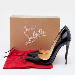 Pre Owned Christian Louboutin Black Patent Leather So Kate Pumps Size 41.5