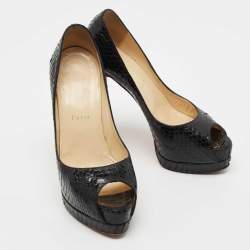 Christian Louboutin Black Python Altadama Pumps Size 36.5