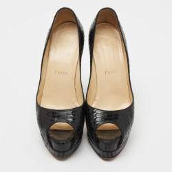 Christian Louboutin Black Python Altadama Pumps Size 36.5