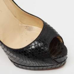 Christian Louboutin Black Python Altadama Pumps Size 36.5