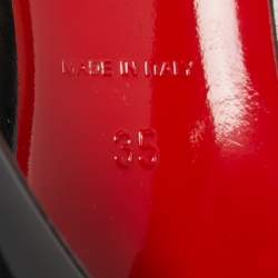 Pre Owned Christian Louboutin Black Leather Simple Pumps Size 35