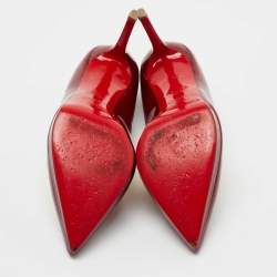 Pre Owned Christian Louboutin Burgundy Patent Leather Pigalle Plato Pumps Size 40.5