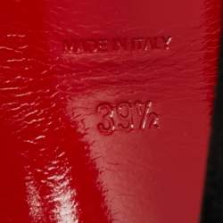 Pre Owned Christian Louboutin Black Knotted Suede Loescadiva Ankle Strap Sandals Size 39.5