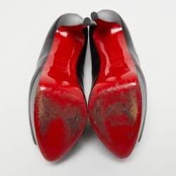 Pre Owned Christian Louboutin Black Leather Jilopa Platform Sandals Size 39