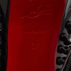 Pre Owned Christian Louboutin Black Patent Leather Alti Spikes Pumps Size 37