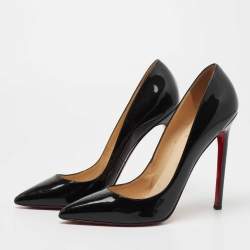 Pre Owned Christian Louboutin Black Patent Leather Pigalle Pumps Size 40.5
