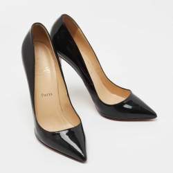 Pre Owned Christian Louboutin Black Patent Leather Pigalle Pumps Size 40.5