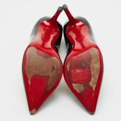 Pre Owned Christian Louboutin Black Patent Leather Pigalle Pumps Size 40.5