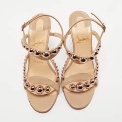 Christian Louboutin Beige Leather Galeria Sandals Size 37