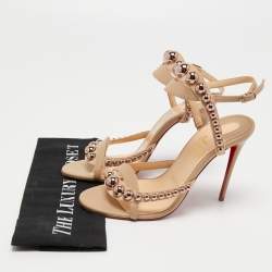 Christian Louboutin Beige Leather Galeria Sandals Size 37