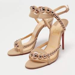 Christian Louboutin Beige Leather Galeria Sandals Size 37