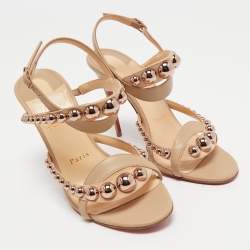 Christian Louboutin Beige Leather Galeria Sandals Size 37