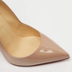 مملوكة مسبقًا Christian Louboutin Beige Patent Leather Hot Chick Pumps Size 36