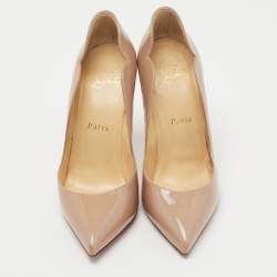 مملوكة مسبقًا Christian Louboutin Beige Patent Leather Hot Chick Pumps Size 36