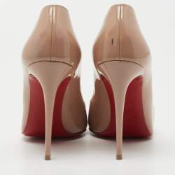 مملوكة مسبقًا Christian Louboutin Beige Patent Leather Hot Chick Pumps Size 36